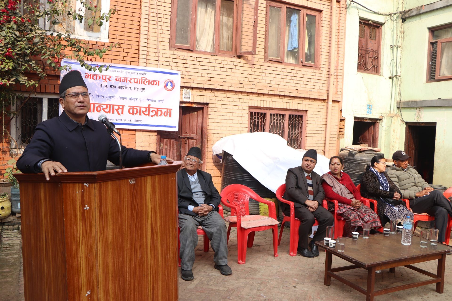 भक्तपुर नपा वडा नं. ६ चोछेँस्थित सुन्दरी गोपाल मन्दिर शिलान्यास