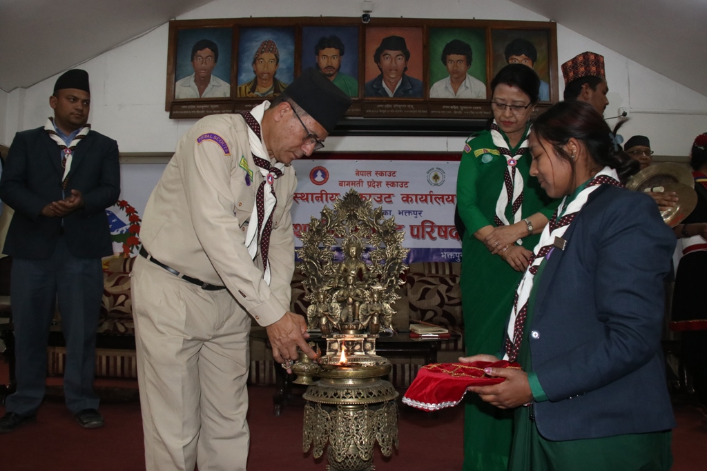 नगर प्रमुख प्रजापतिद्वारा स्थानीय स्काउट परिषद्को उद्घाटन