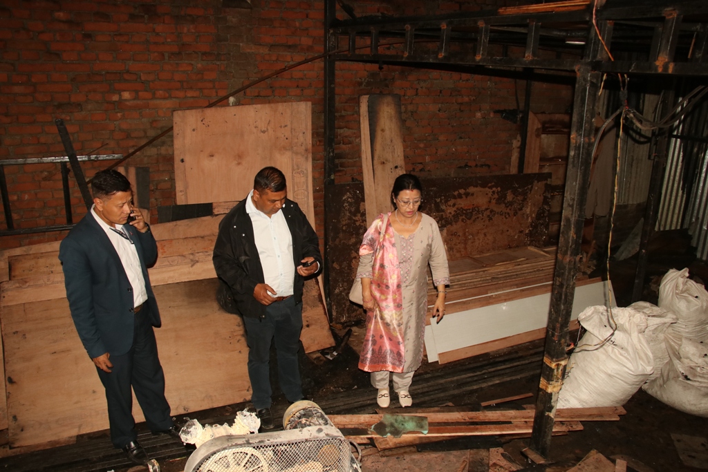 उपप्रमुख रजनी जोशीद्वारा लिबालीमा भएको आगलागी निरीक्षण