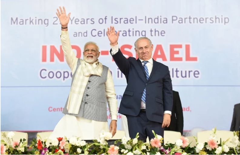 इजरायलसँग काँध मिलाइरहेको भारत