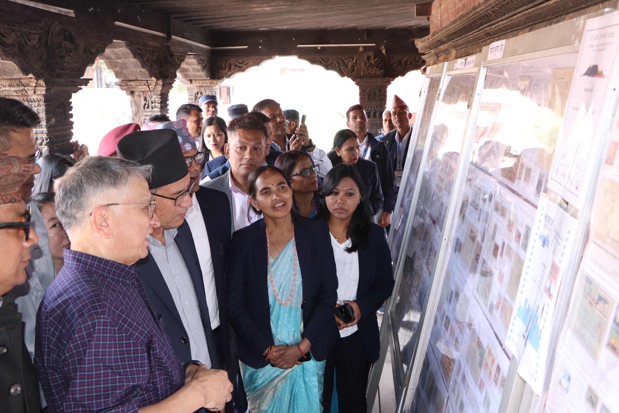 भक्तपुर दरबार परिसरमा हुलाक टिकट प्रदर्शनी कार्यक्रम