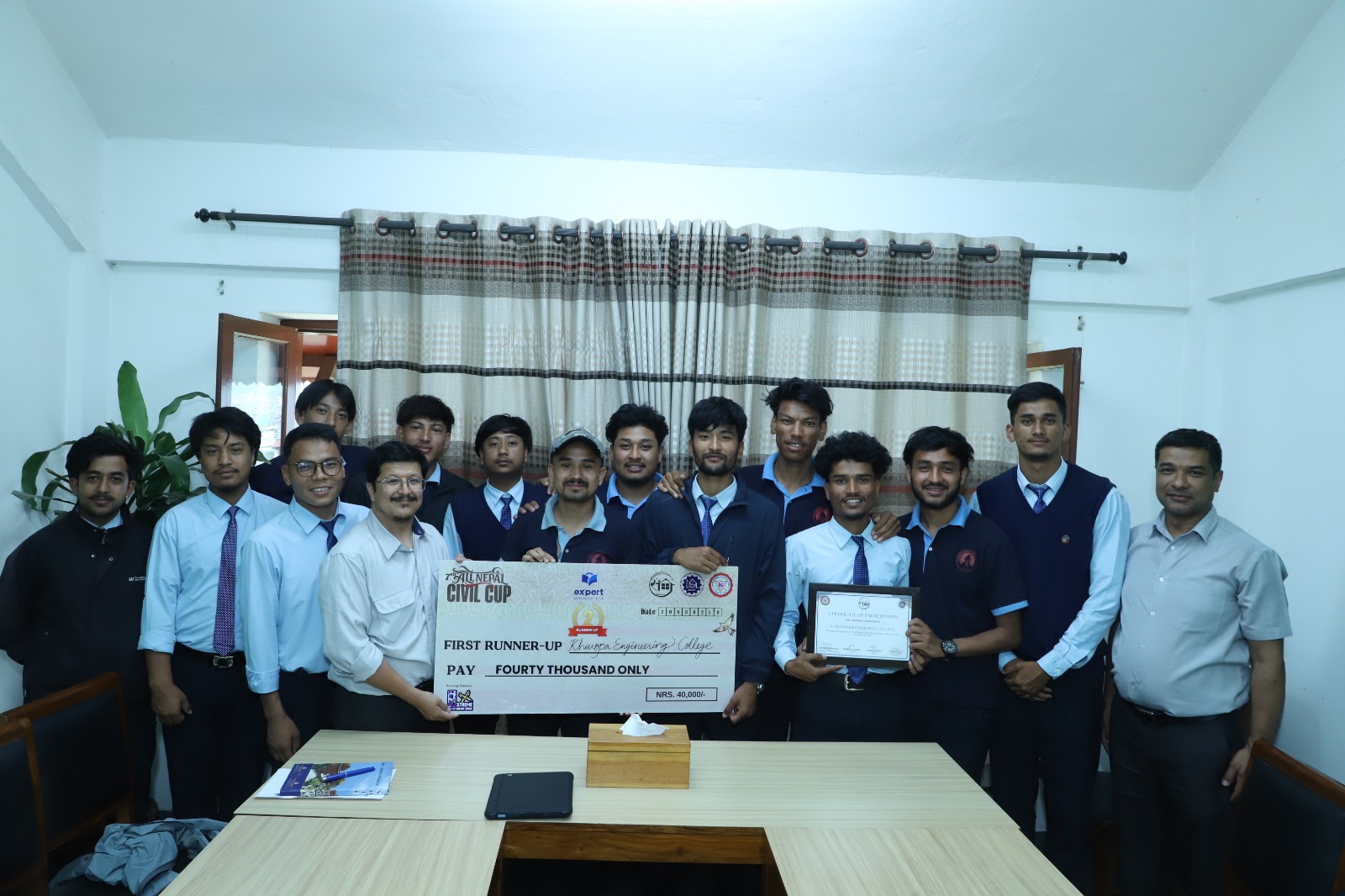 अल नेपाल सिभिल इन्जिनियरिङ फूटबलका उपविजेता खेलाडी सम्मानित