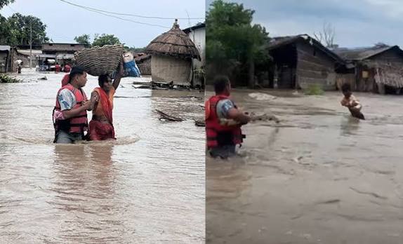 सप्तरीका ५ सय घर डुबानमा