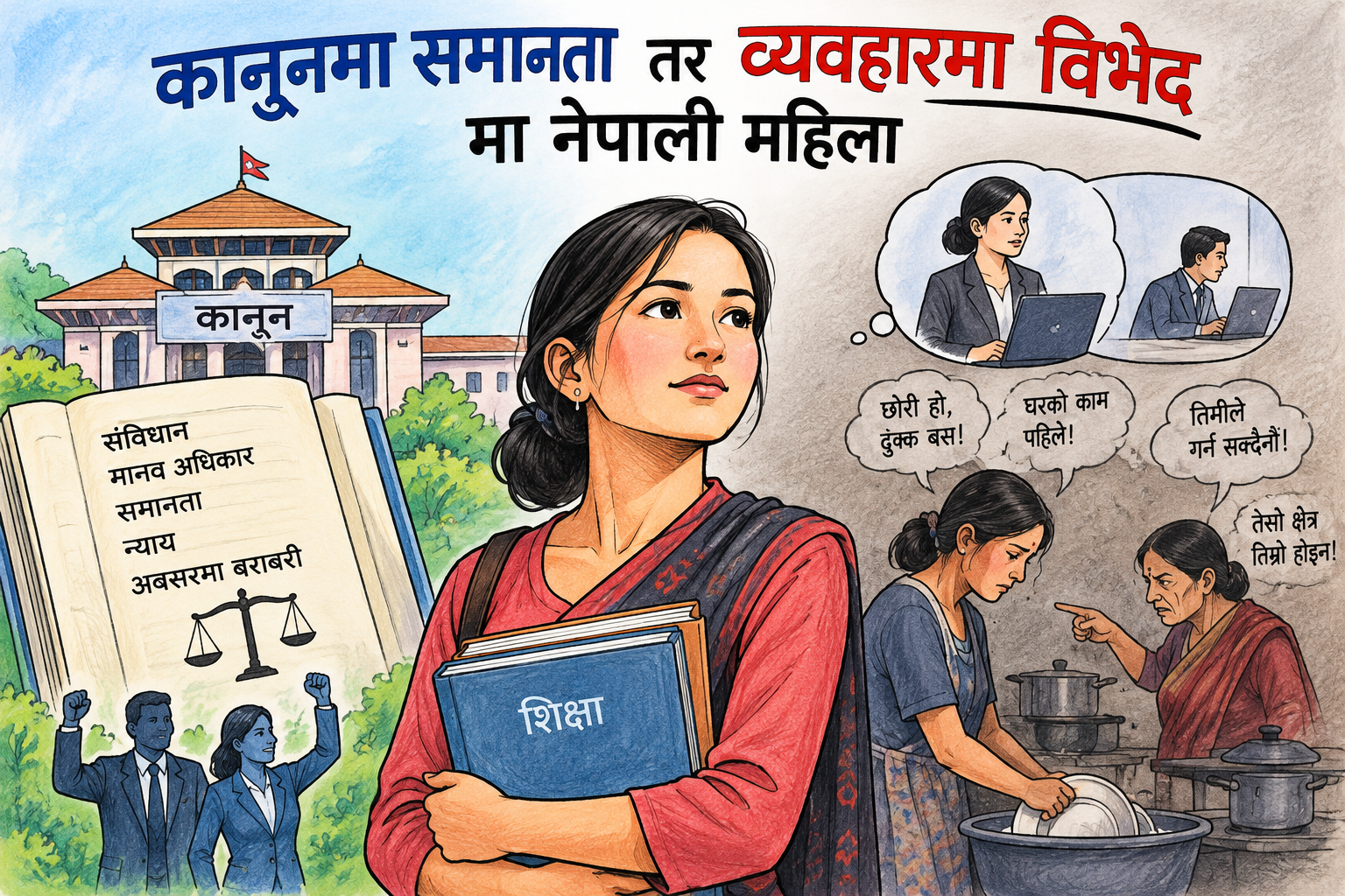 महिलाका अधिकारसम्बन्धी कानुन र यसको व्यावहारिक कार्यान्वयन : कानुनमा समानता, व्यवहारमा विभेद